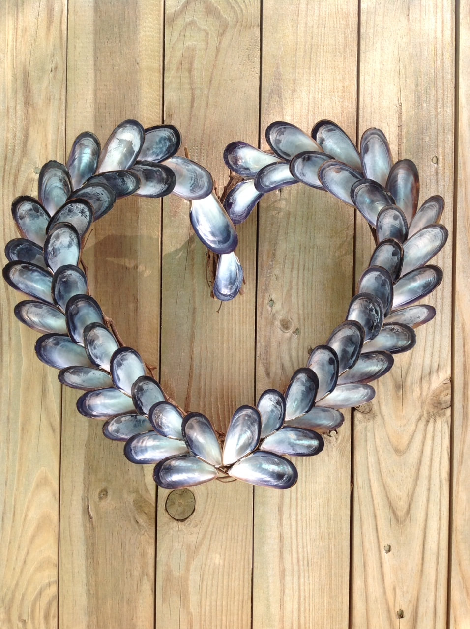 Mussel Shell Handmade Heart Wreath | a pop-up shop | HERE. a pop-up shop